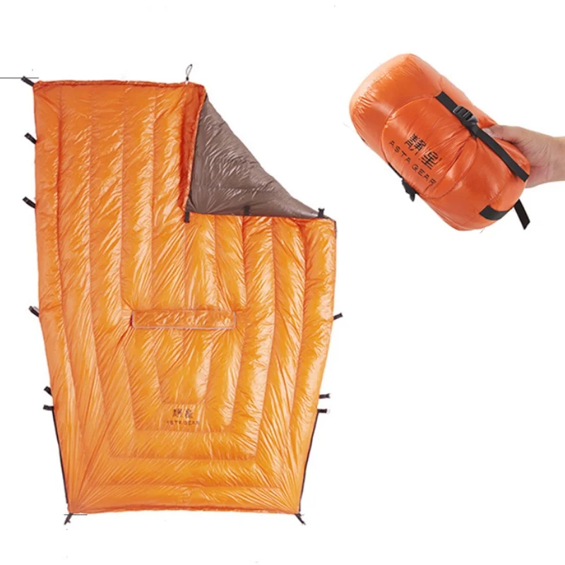 Sac de couchage/panchot/couette duvet de canard, 2 en 1 ultraléger multifonctionnel, coupe-vent thermique 15℃~5℃ ASTA GEAR 700FP, – Image 4