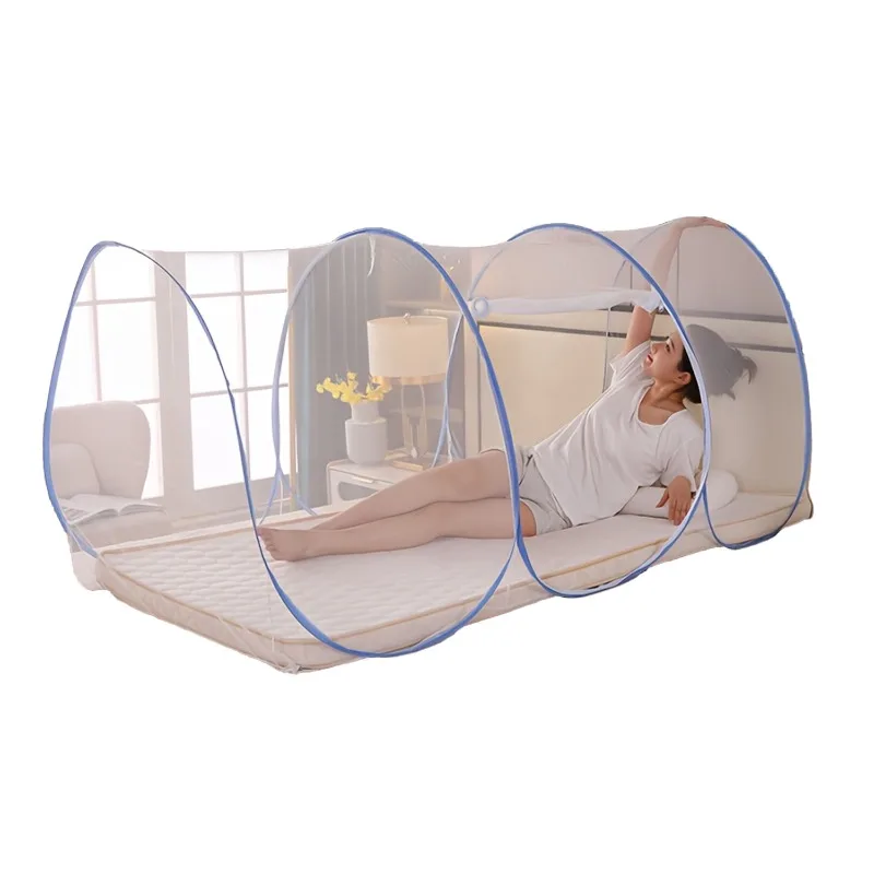 360 ° Moustiquaire de protection respirante en maille pour lit simple, moustiquaire pop-up pliable facile à installer – Image 19