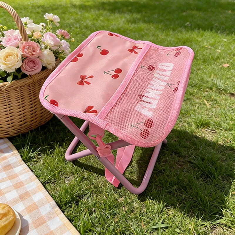 Chaise de Camping à motif cerise rose – Image 4