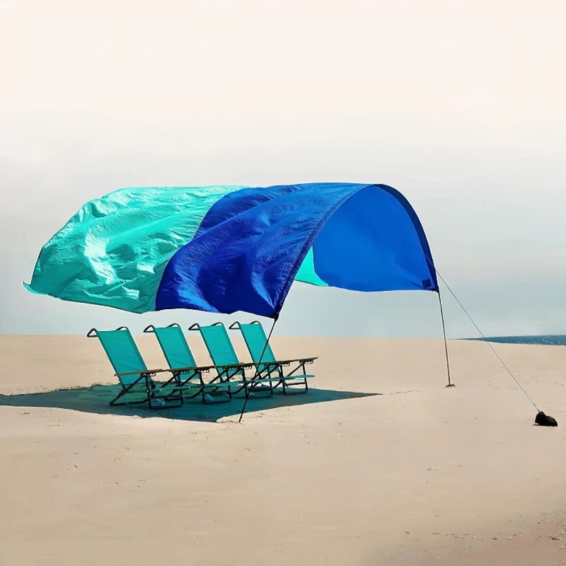 Pare-soleil portable étanche en nylon pour plage 3 à 6 personnes, multifonctionnel idéal pour jouer en sécurité des uv – Image 2