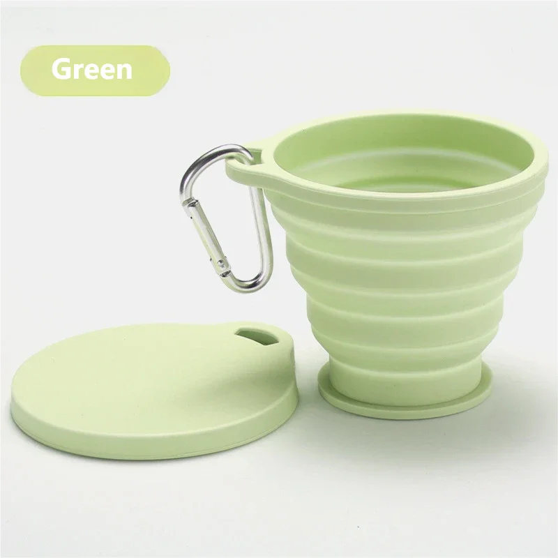 2 tasses pliables portables en silicone avec trou de suspension – Image 4