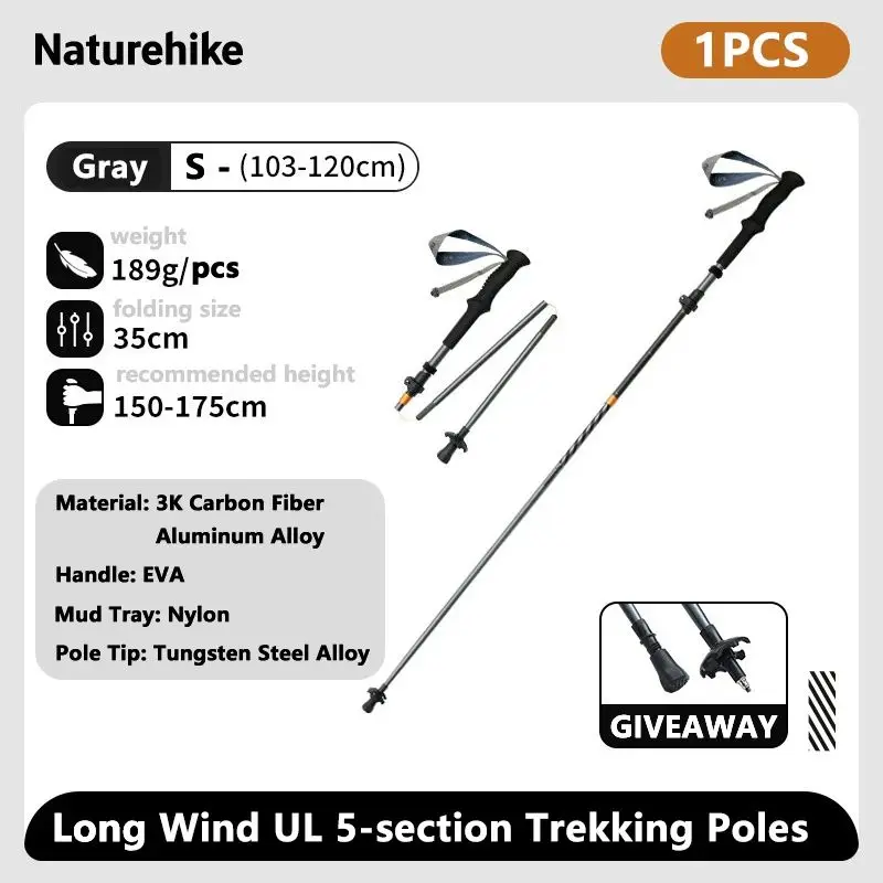 Bâtons de randonnée en fibre de carbon sections Naturehike 5 – Image 12