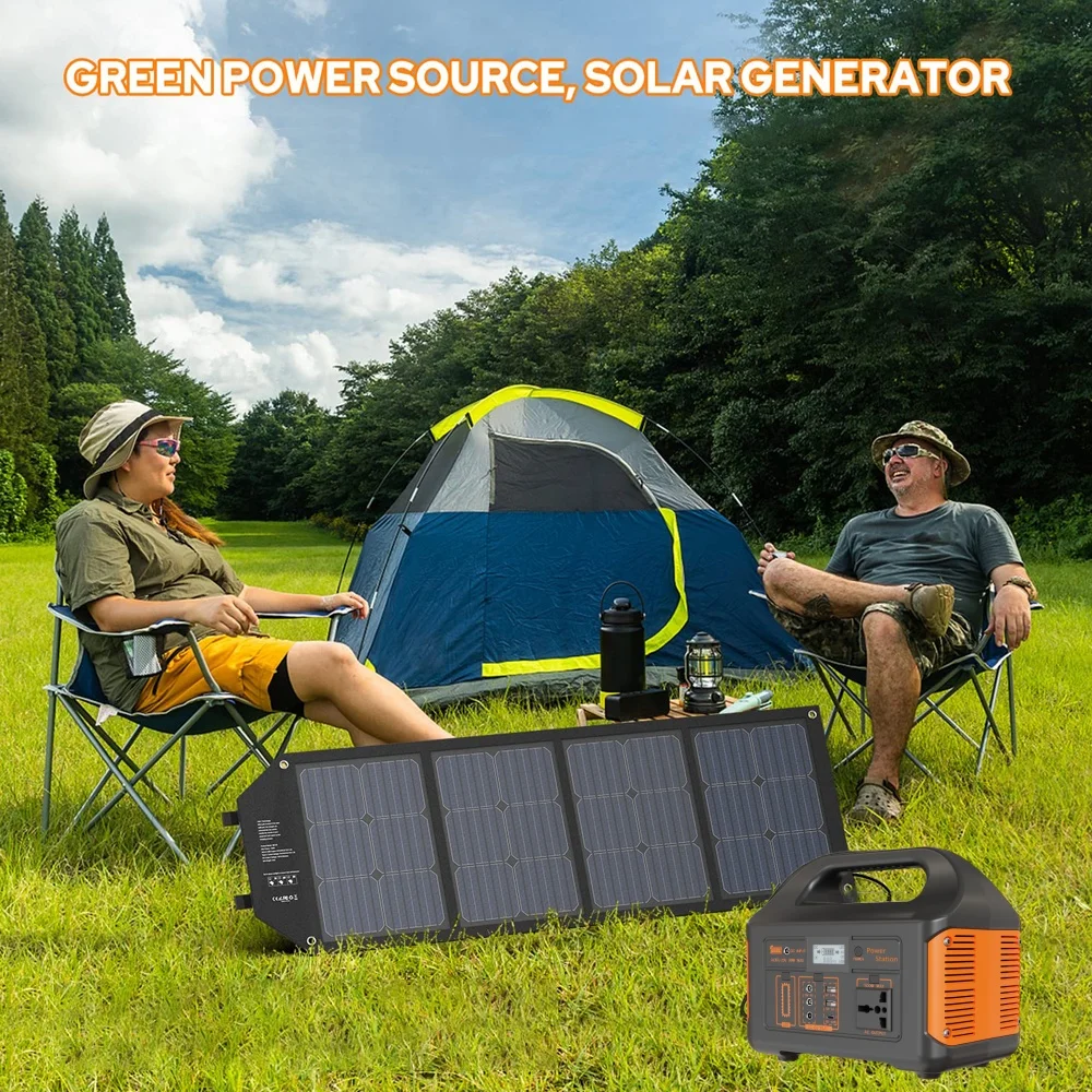 Générateur de centrale solaire portable r 300 W 500 W 110 V 220 V LED B Camping en plein air jsdsola – Image 4