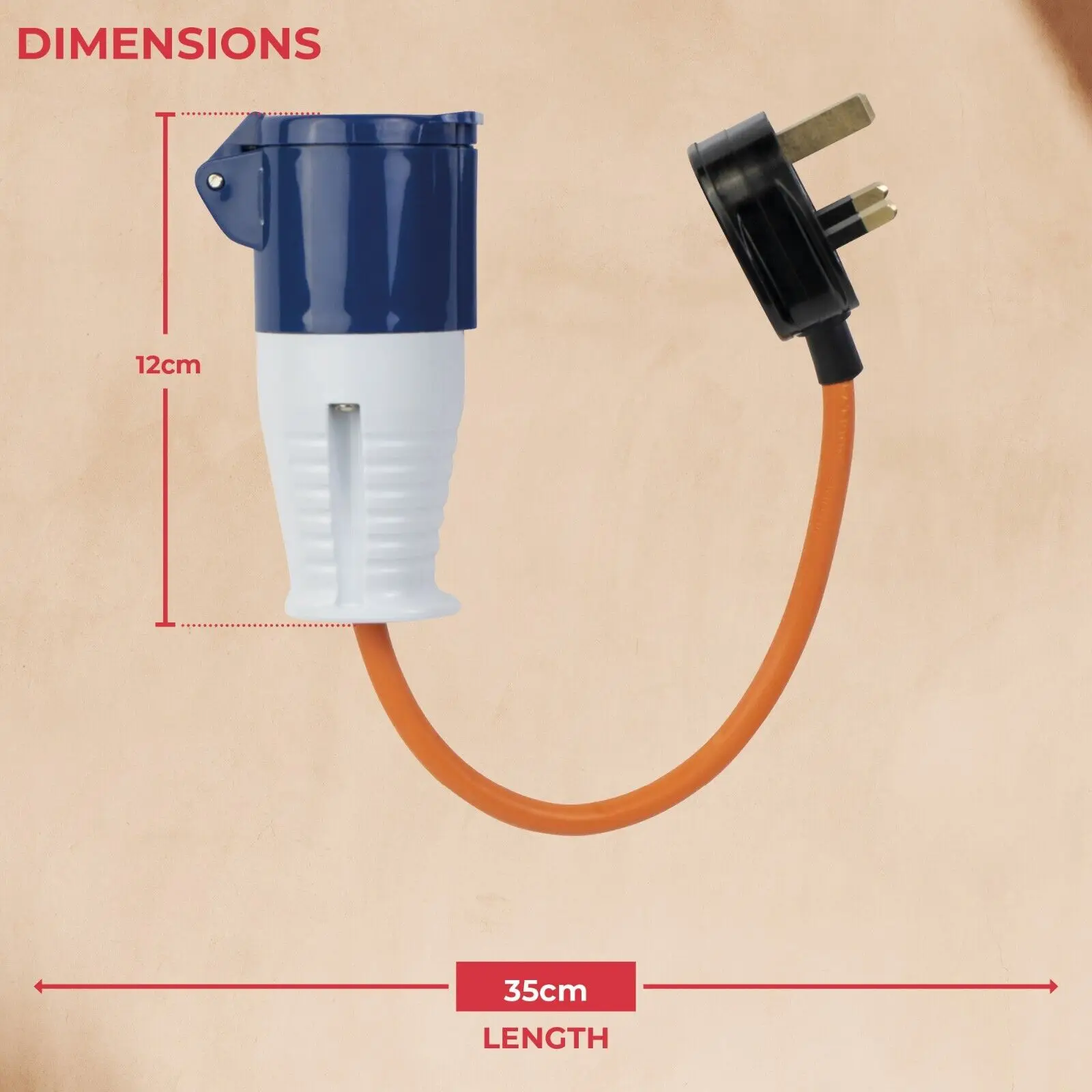 adaptateur prise UE 16A 3 broche 230 V Prise 3 broches domestique pour camping-car, fourgonnette, gare, wagon – Image 6