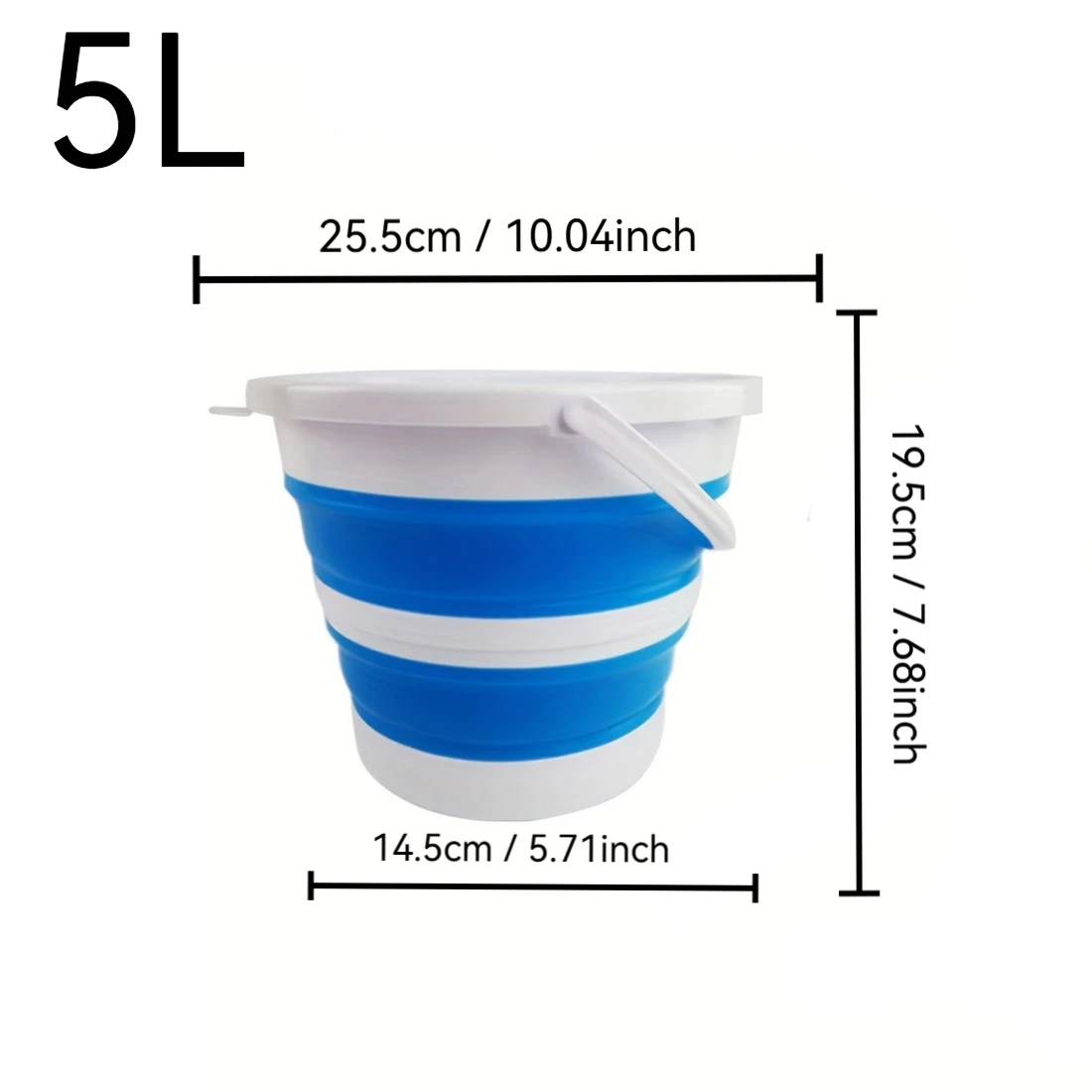 Seau pliant portable 1 pièce 5/10L durable, facile à ranger – Image 10