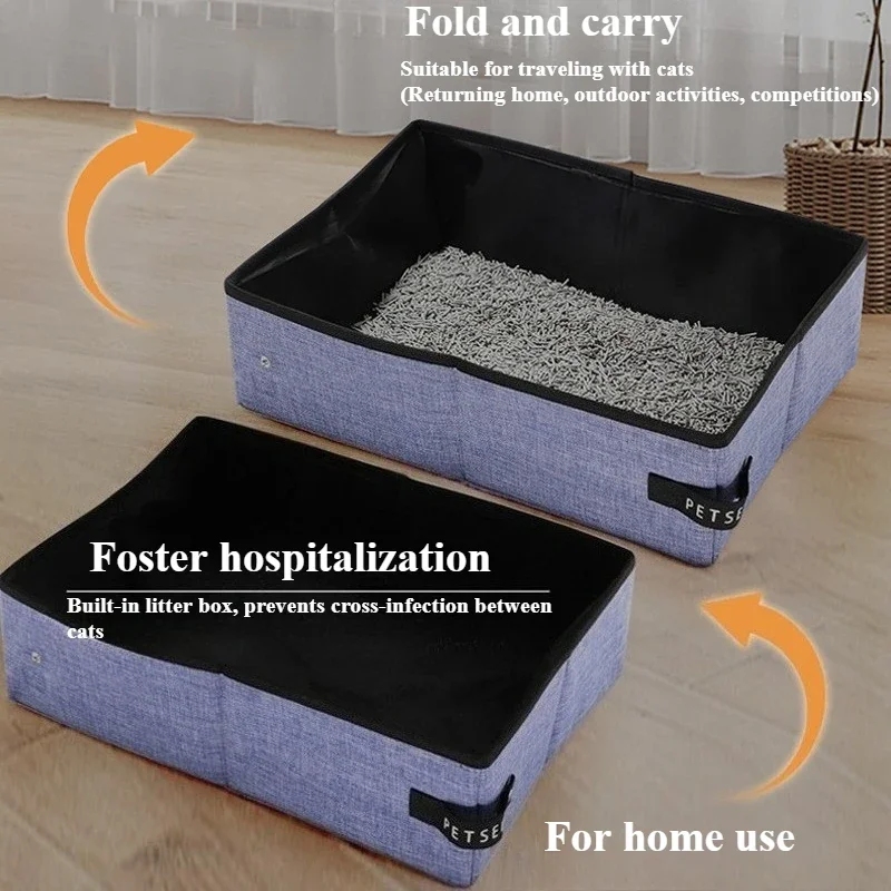 Bac à litière pour chat portable, résistant aux fuites, pliable – Image 3