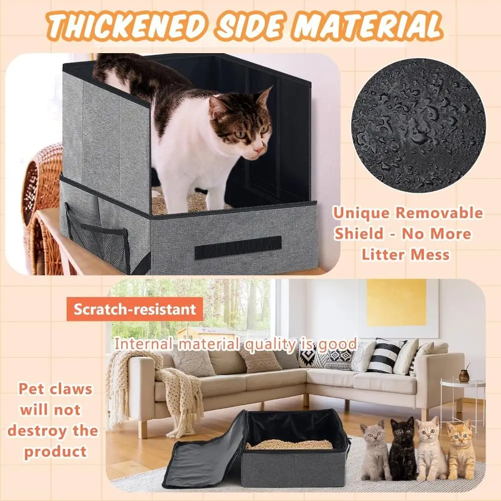 Bac à litière pliable pour chat, pour voyage, Anti fuite , résistant à l'eau – Image 9