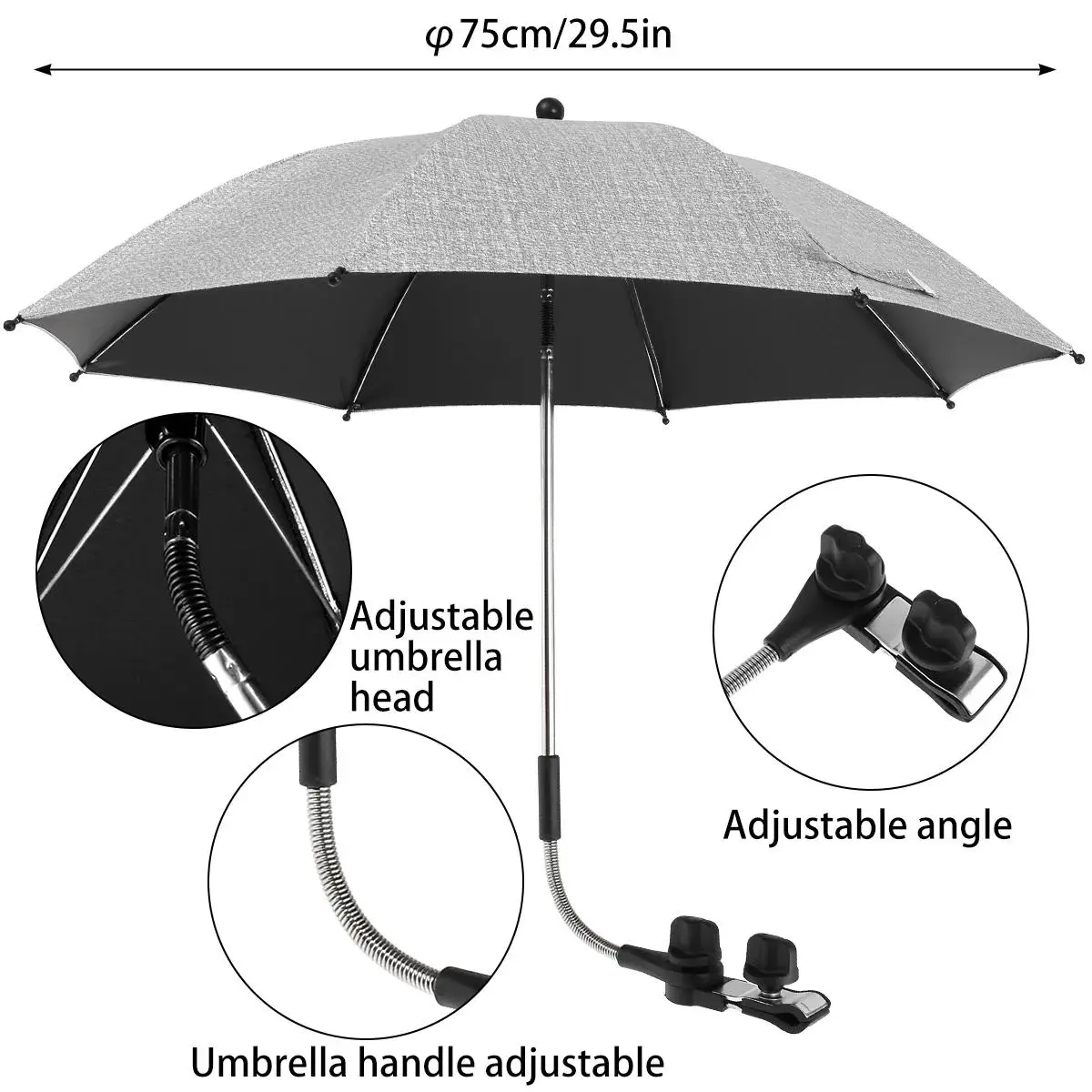 Parasole anti-UV pour Chaise de plage à clip et sac transport – Image 13