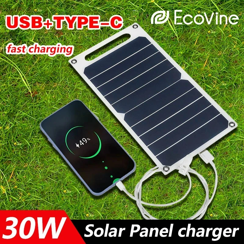 Panneau solaire 5V USB Type-C chargeur téléphone portable