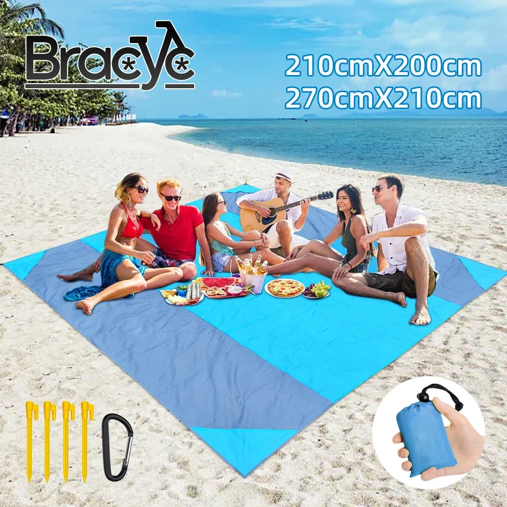 Tapis/couverture de plage imperméable extra large, pliant, de poche, léger