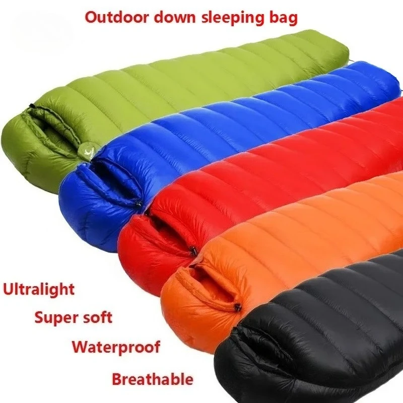 Sac de couchage ultra léger en duvet d'hiver et d'automne 400 g, 1 200 g 0 à -10