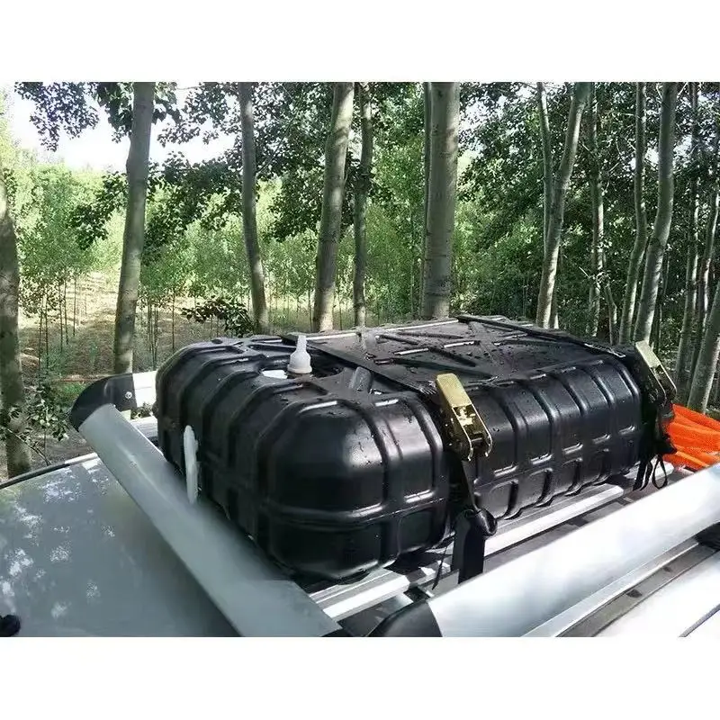 Réservoir de stockage d'eau de voyage 75 L, réservoir d'eau domestique, carré plat pour toit de camping-car, noir, épaissi – Image 4