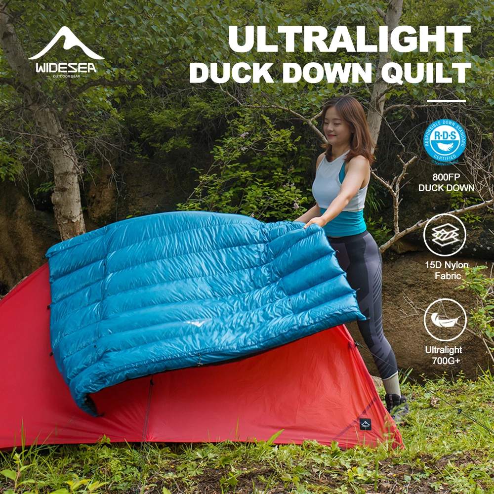 Couette de couchage en duvet de canard ultraléger 0/-10/-20°C WIDESEA 800FP