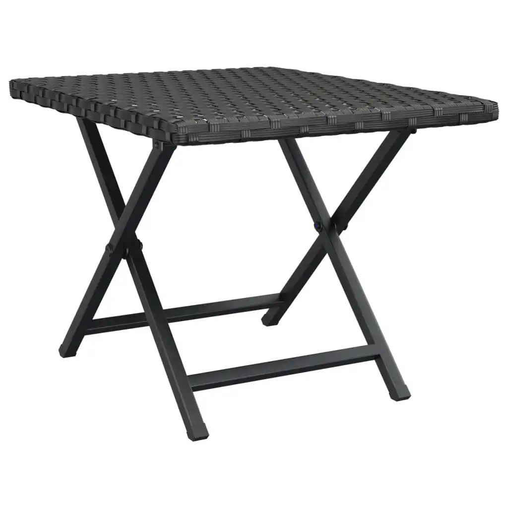 Table pliante en résine tissée marron moderne étanche, 45x35x32 cm – Image 8