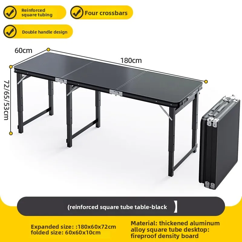 Table de pique-nique pliante 4 personnes réglable en hauteur cadre aluminium 3 versions 100/120/180 cm de long – Image 19