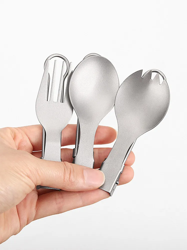Couvert cuillère pliable en titane démontable – Image 19
