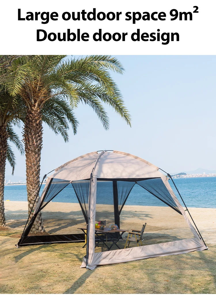 6 Person Camping Tent, Waterproof Windproof Sun Shelter, Instant Setup Family Tent for Outdoor Beach Picnic, 210D Oxford Fabric – Image 18