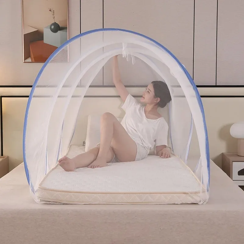 360 ° Moustiquaire de protection respirante en maille pour lit simple, moustiquaire pop-up pliable facile à installer – Image 16