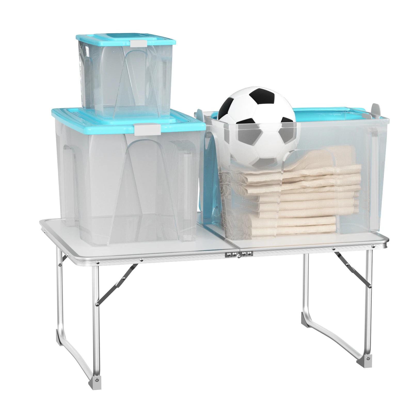 Petite table de pique-nique pliante égère en aluminium, pliable 60 x 40 x 26 cm – Image 5