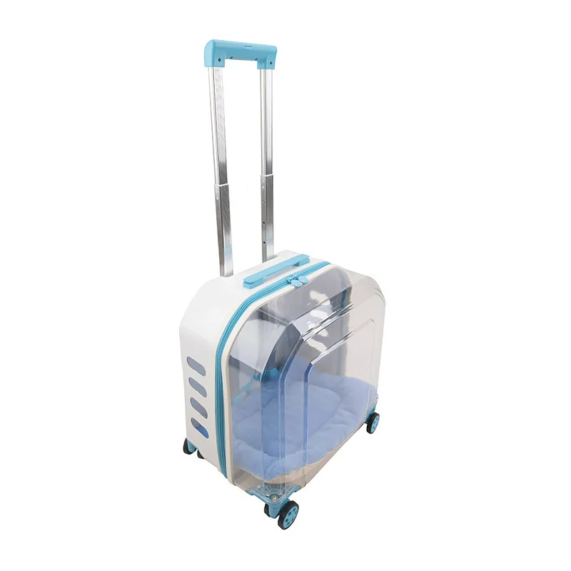 Poussette pliable transparente à 4 roues pour animaux de compagnie, poussette de voyage légère pour chats et chiots – Image 9