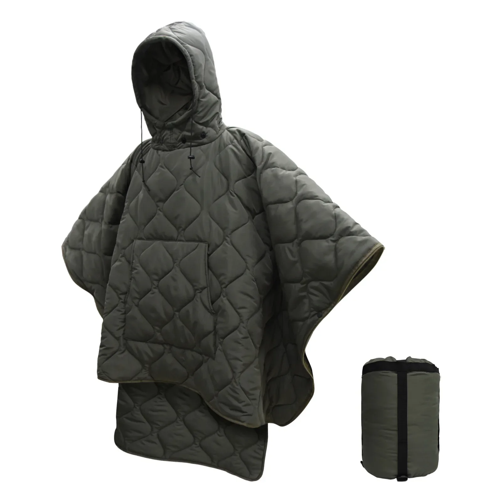 Poncho/Couverture camouflage isolante imperméable doublure chaude d'hiver idéale pour la chasse ou acivité en plein air – Image 7