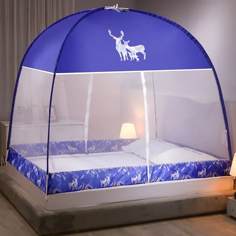 Moustiquaire de lit pliable pour lit double, respirante, anti-moustiques, pour la maison, les voyages et le camping – Image 13