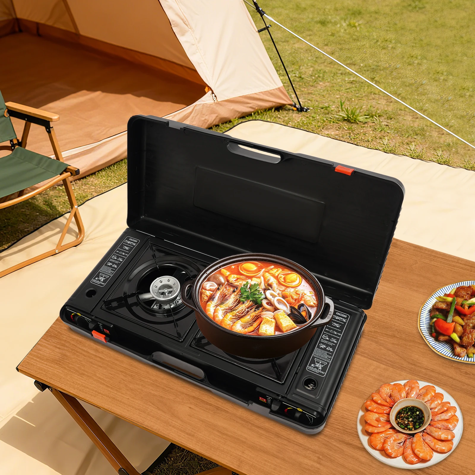 Réchaud de Camping Portable à 2 brûleurs – Image 2