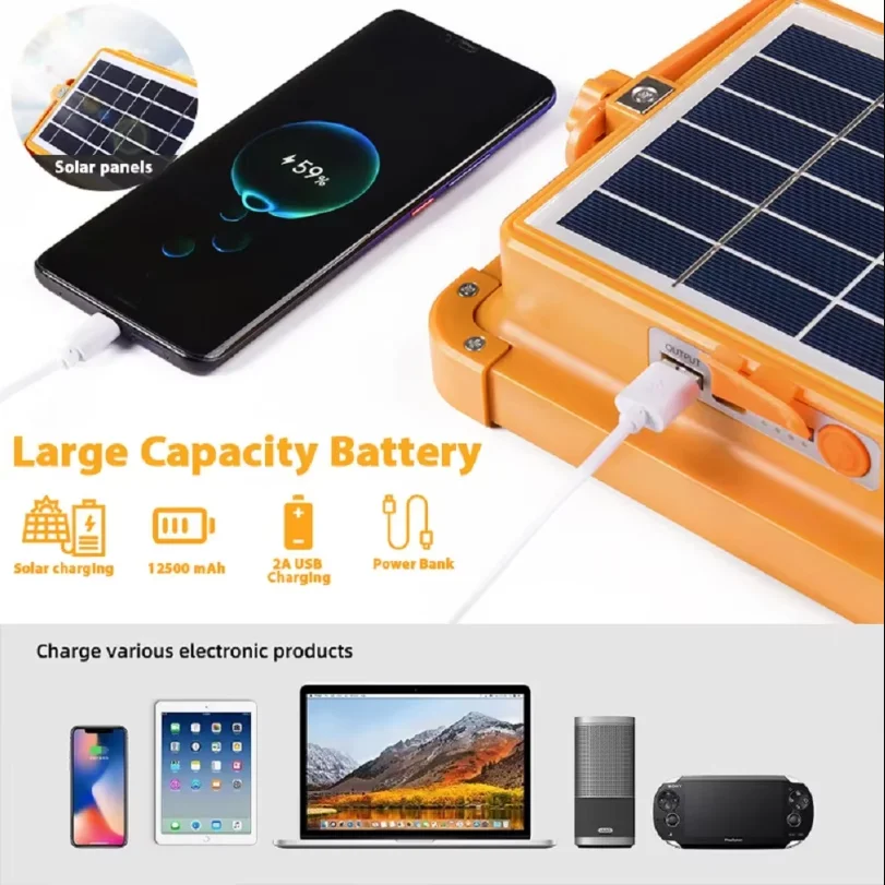 Lampe de camping solaire portable avec support – Image 3