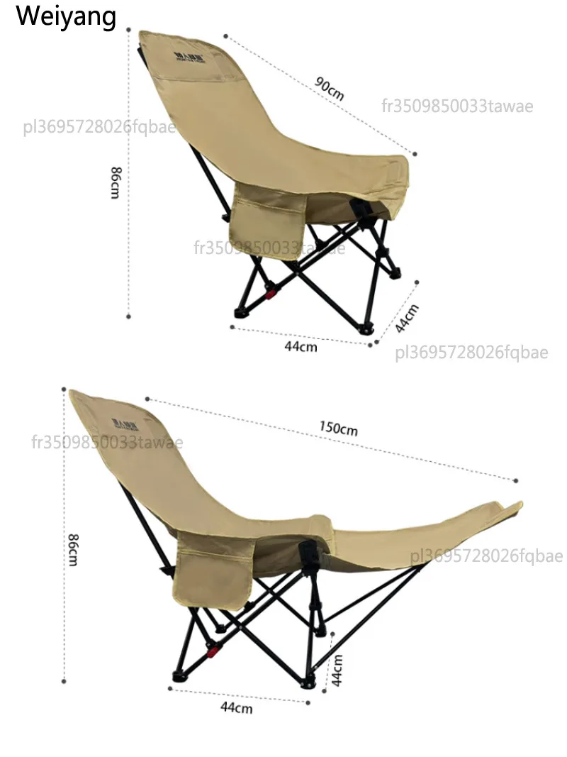 Fauteuil/Chaise pliante de LUXE portable inclinable pliable Appui-tête incurvé grand confort avec repose-jambes – Image 6