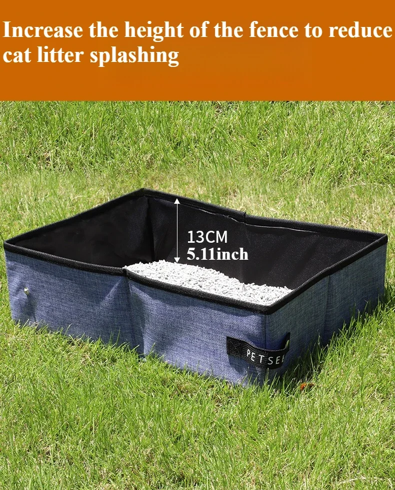 Bac à litière pour chat portable, résistant aux fuites, pliable – Image 13