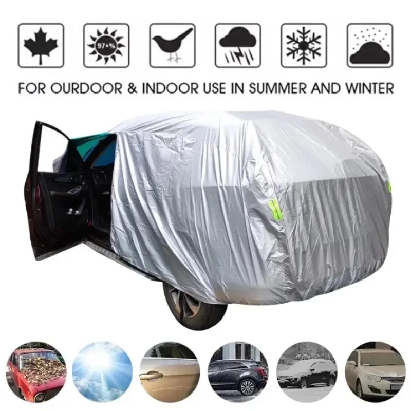 Housses/protection imperméable uv complètes universelles pour SUV/Sedan, argenté S-XXL Auto