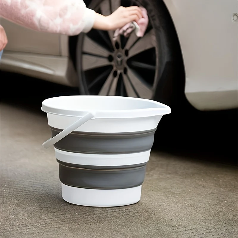 Seau pliant portable 1 pièce 5/10L durable, facile à ranger – Image 4