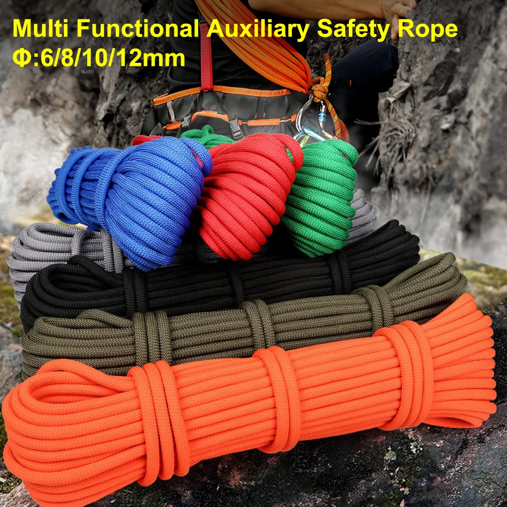 Φ:6/8/10/12mm-10m, Auxiliary Safety Rope,High-Altitude Operations, Emergency Evacuation Rescue Outdoor Mountain Climbing, P737