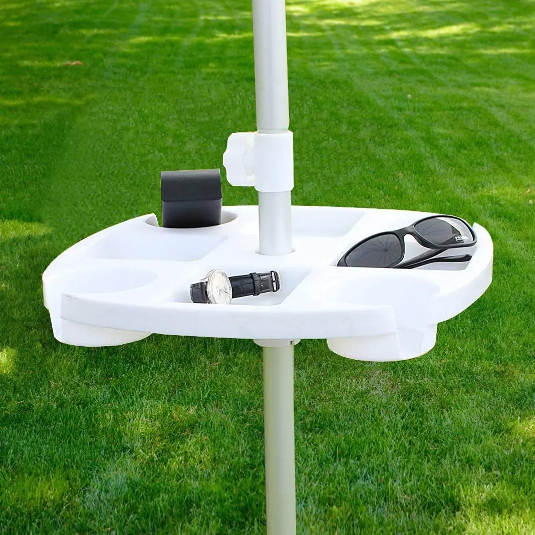 Plateau parasole avec 4 porte-gobelets et 4 espaces collations, CYBeach Umbrella extérieur – Image 3