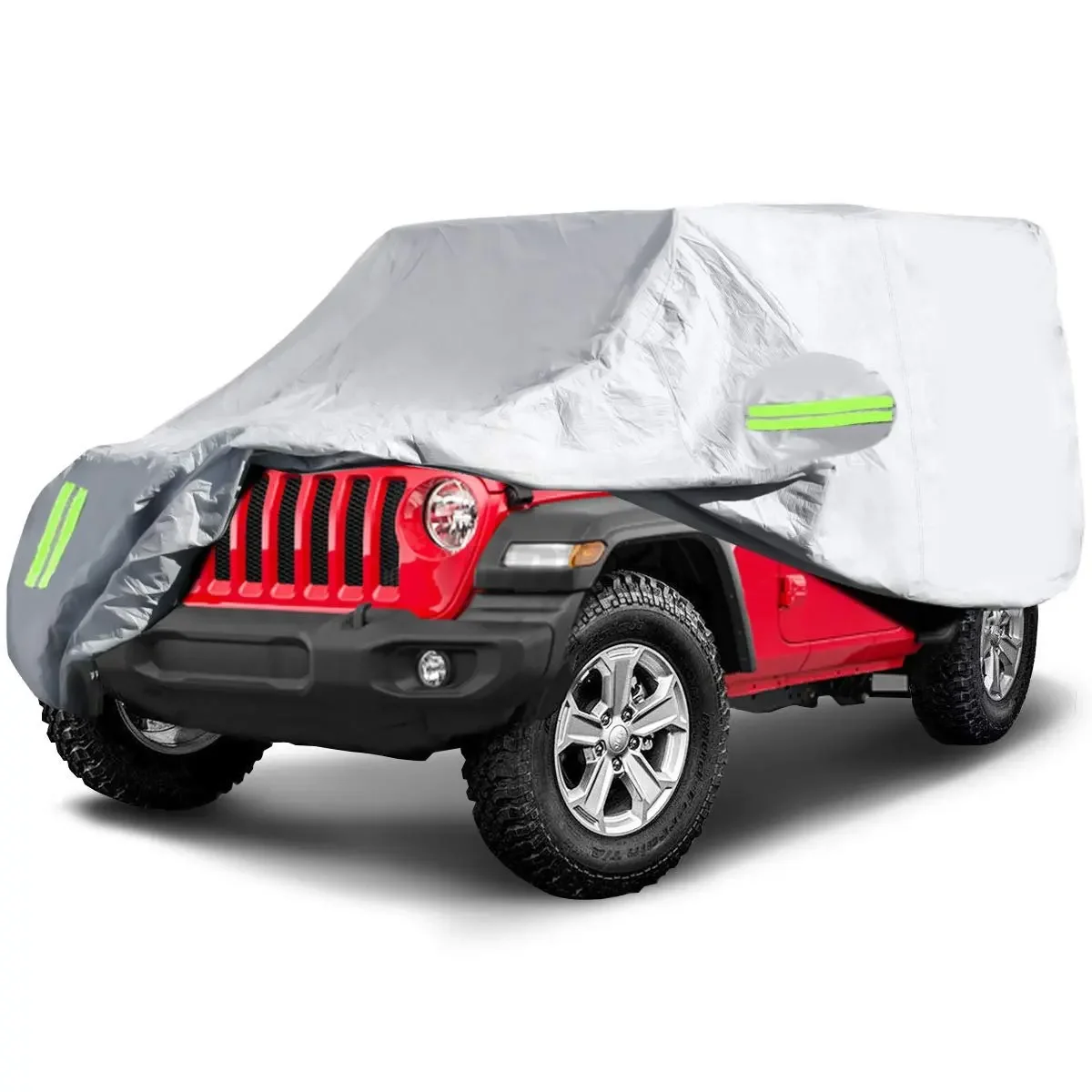 Housse de voiture extérieure imperméable 2/4 anti-poussière, protection UV 190T pour Jeep Wrangler JK JL YJ 1987- – Image 8