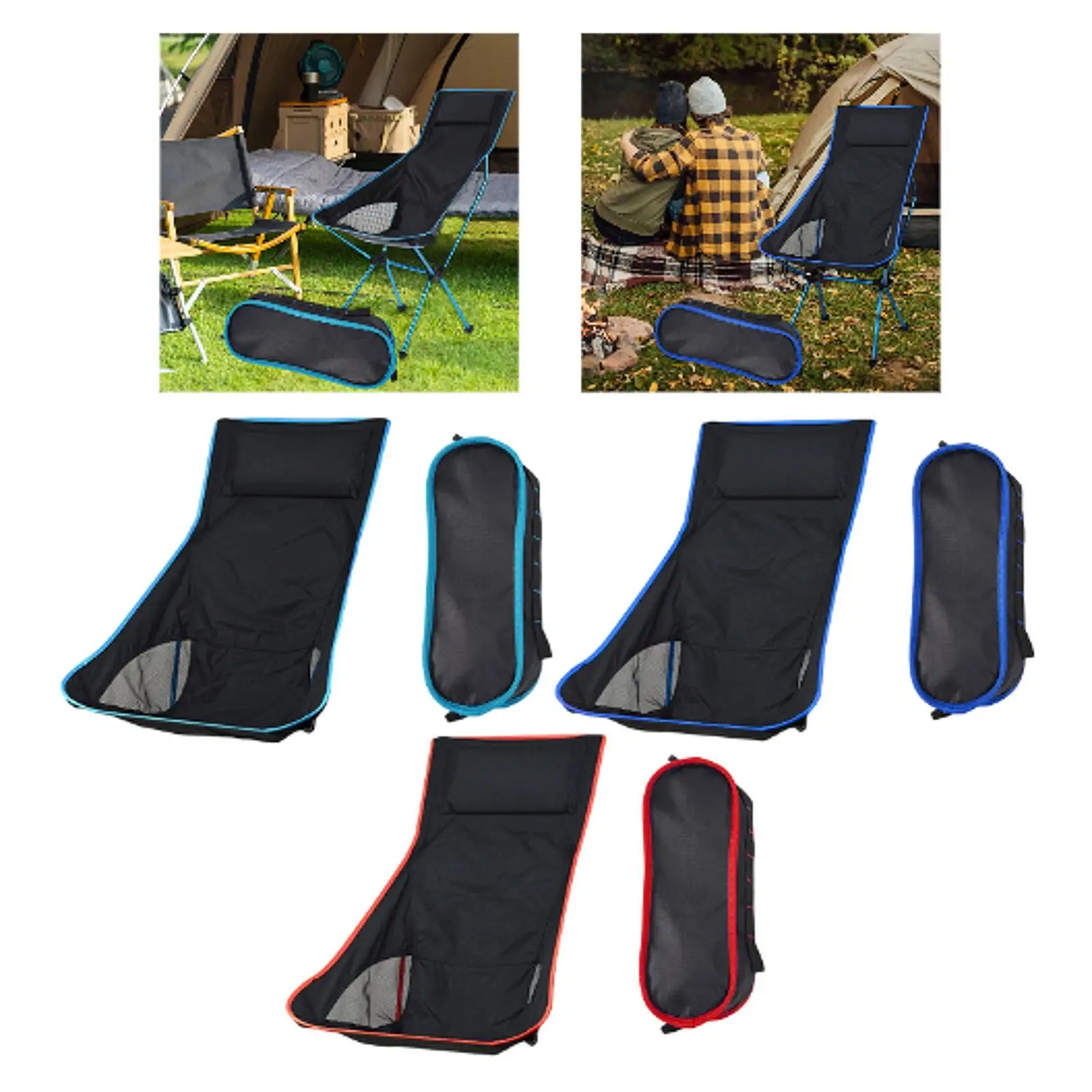 Chaise de camping pliante en tissu plage jardin, barbecue, jardin – Image 3