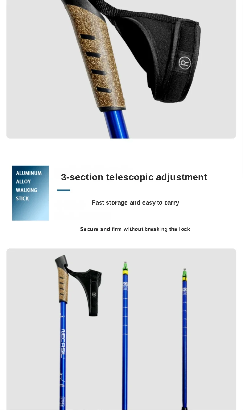 2 pièces bâtons de marche nordiques Trek pôle télescopique – Image 9