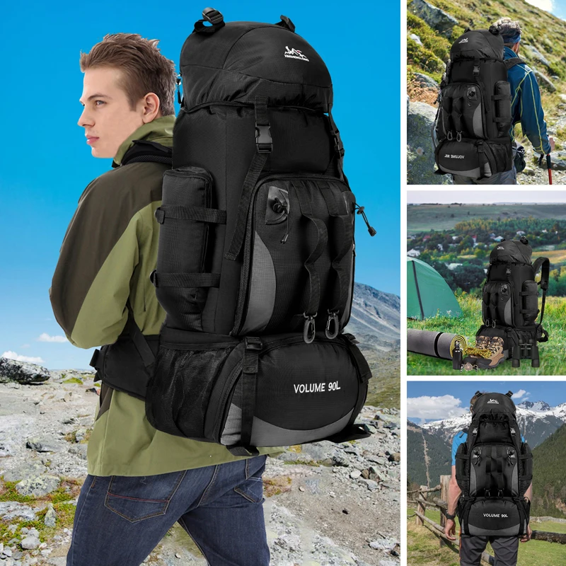 Sac à dos imperméable grande capacité 90 L randonnée camping sport de plein air plutôt hommes – Image 2
