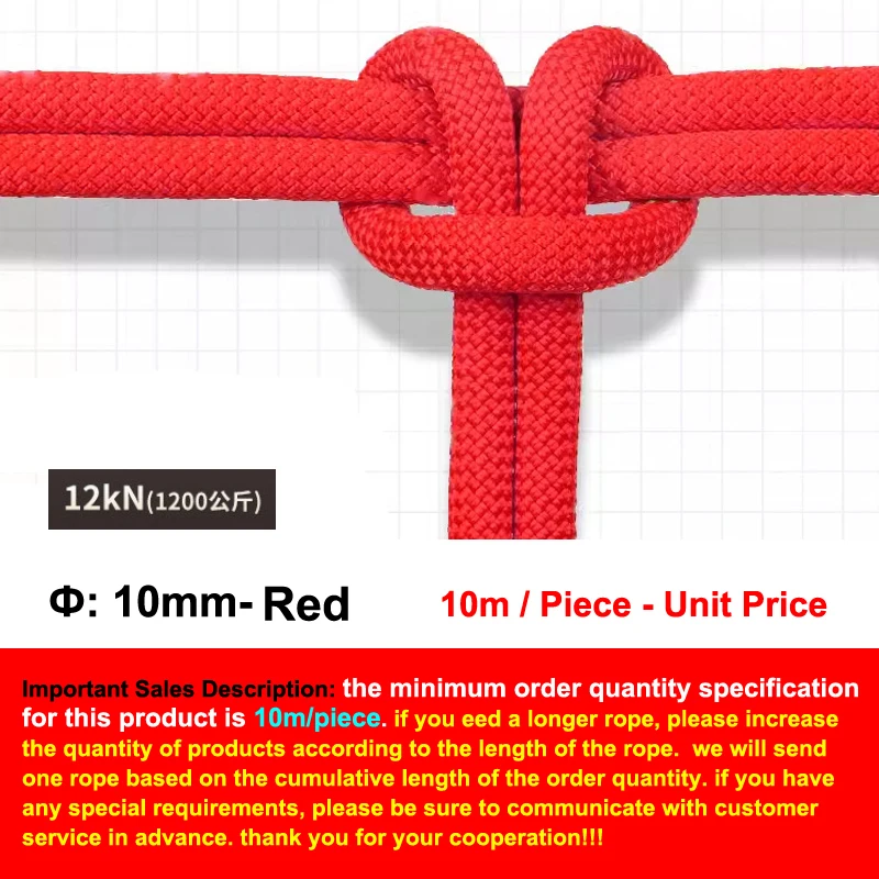 Φ:6/8/10/12mm-10m, Auxiliary Safety Rope,High-Altitude Operations, Emergency Evacuation Rescue Outdoor Mountain Climbing, P737 – Image 19