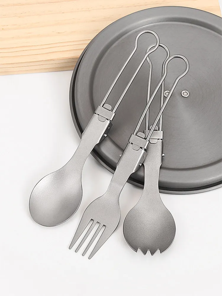 Couvert cuillère pliable en titane démontable – Image 17
