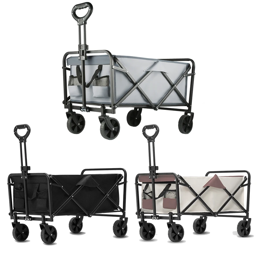 chariot pliable robuste de grande capacité, camping, achats, l'équipement extenssible à l'arrière – Image 2