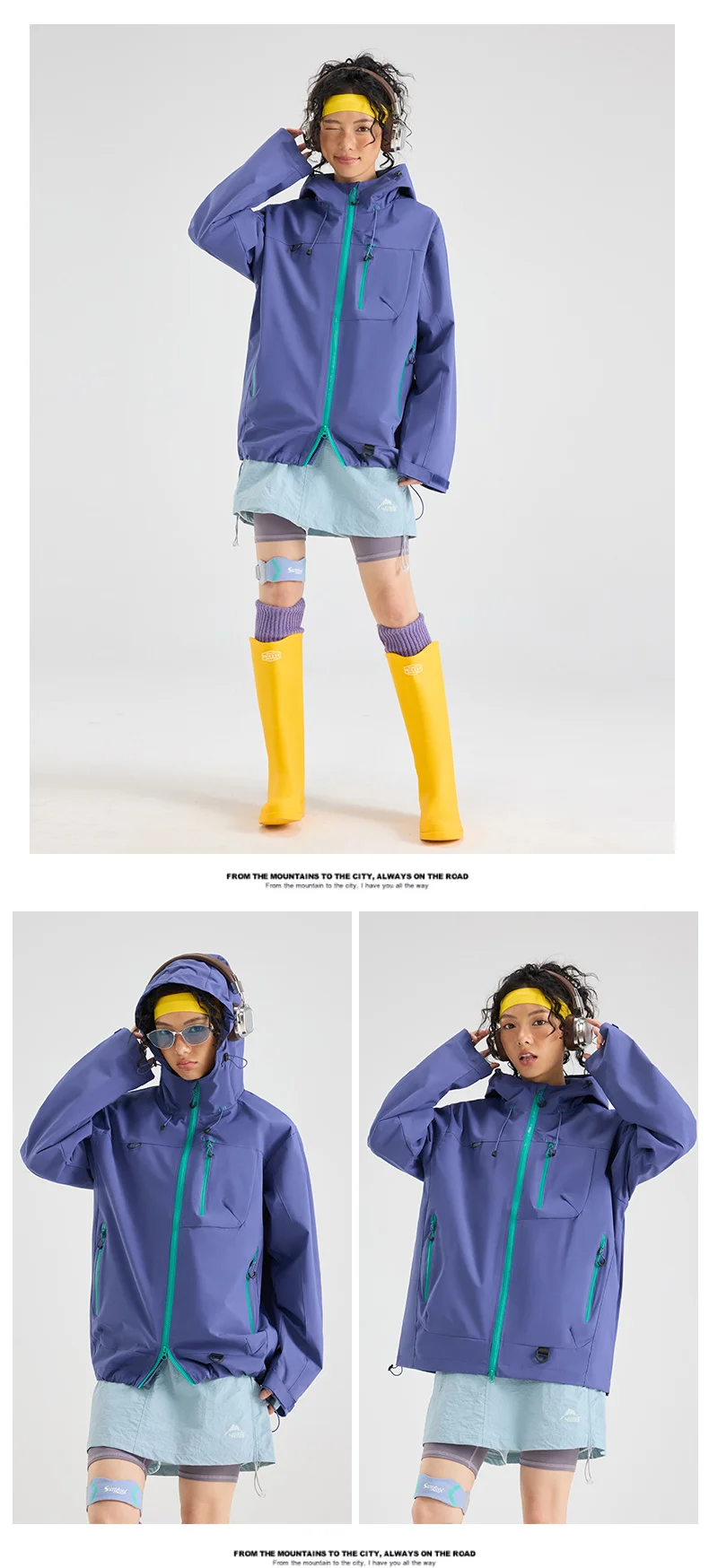 Veste à capuche de randonnée unisexe imperméable, coupe-vent d'automne – Image 24