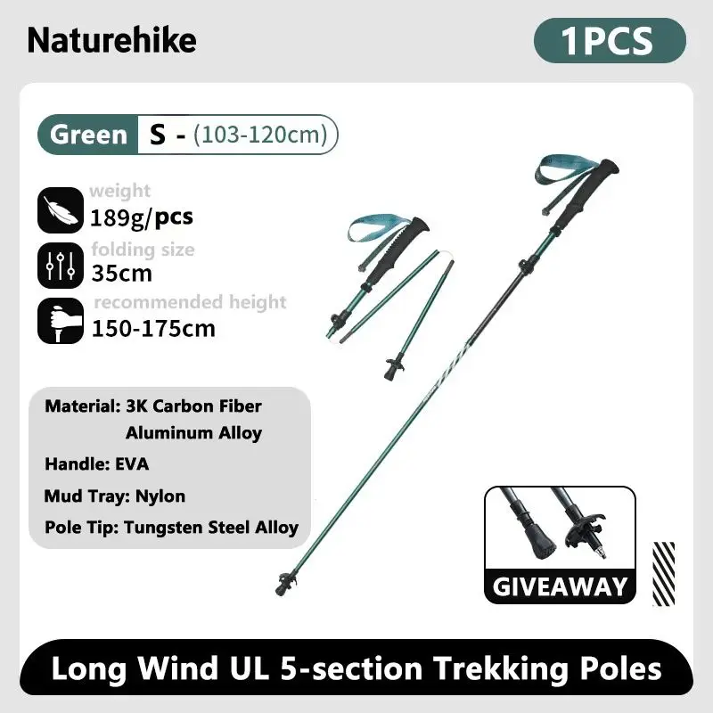 Bâtons de randonnée en fibre de carbon sections Naturehike 5 – Image 19