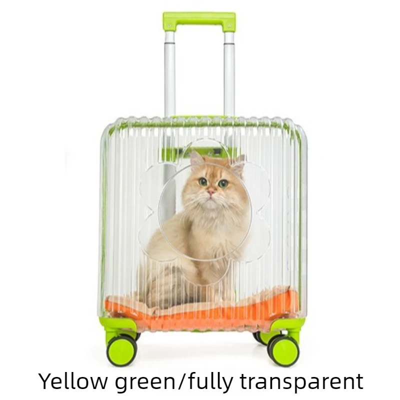 Valise/caisse de transparent chat/chien à roulettes avec poignées, – Image 10