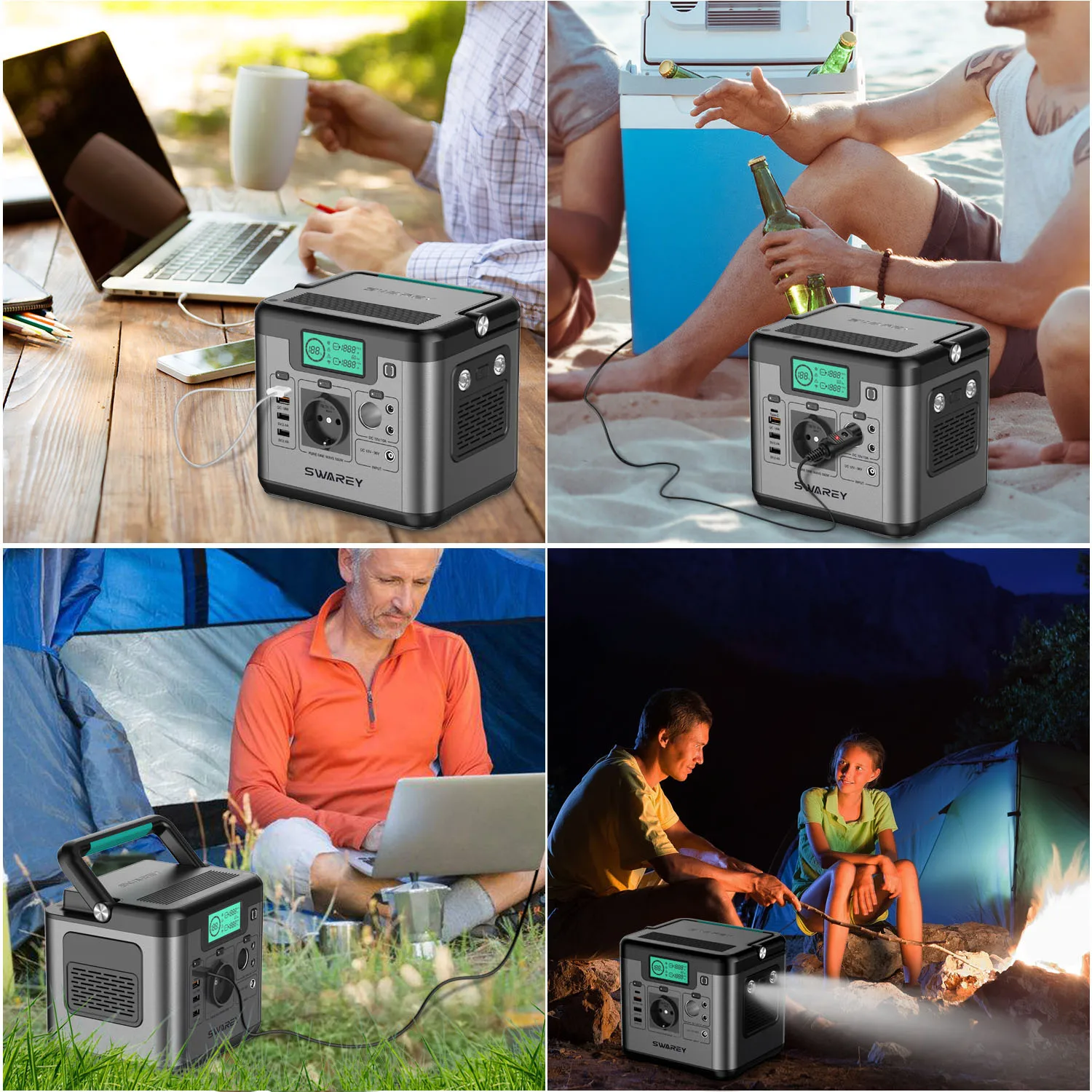 Générateur solaire 518 Wh Centrale électrique SWAREY S500 Pro 500 W (1 000 W de crête) avec panneau solaire 100 W – Image 6