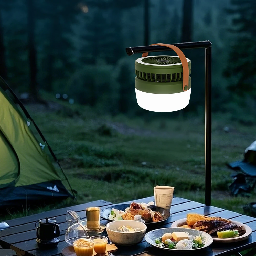 Ventilateur portable USB éclairage de tente LED multifonctionnel de camping d'extérieur électrique solaire – Image 6