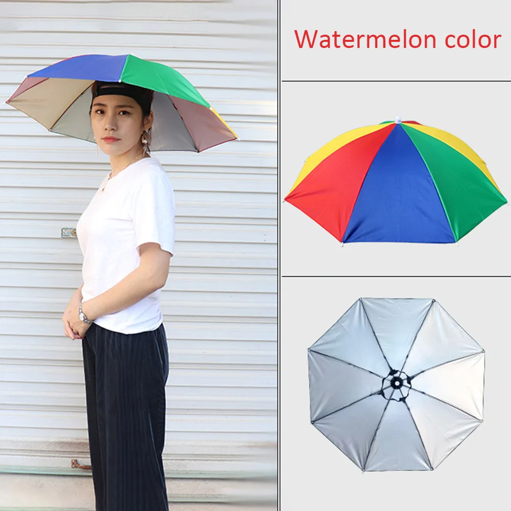 Casquette de parapluie de pêche mains libres, couvre-chef de 69 cm de diamètre, pour soleil, pluie, plage, Golf, pêche, randonnée – Image 13