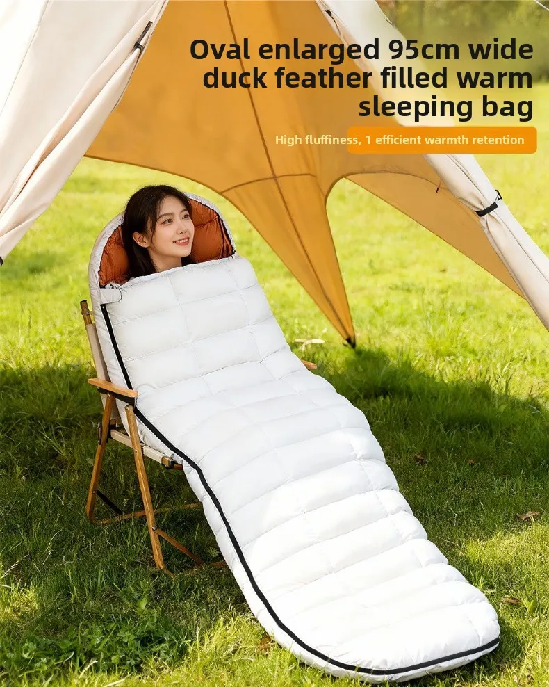 Sac de couchage en duvet imperméable plus large 225CM * 95CM – Image 12