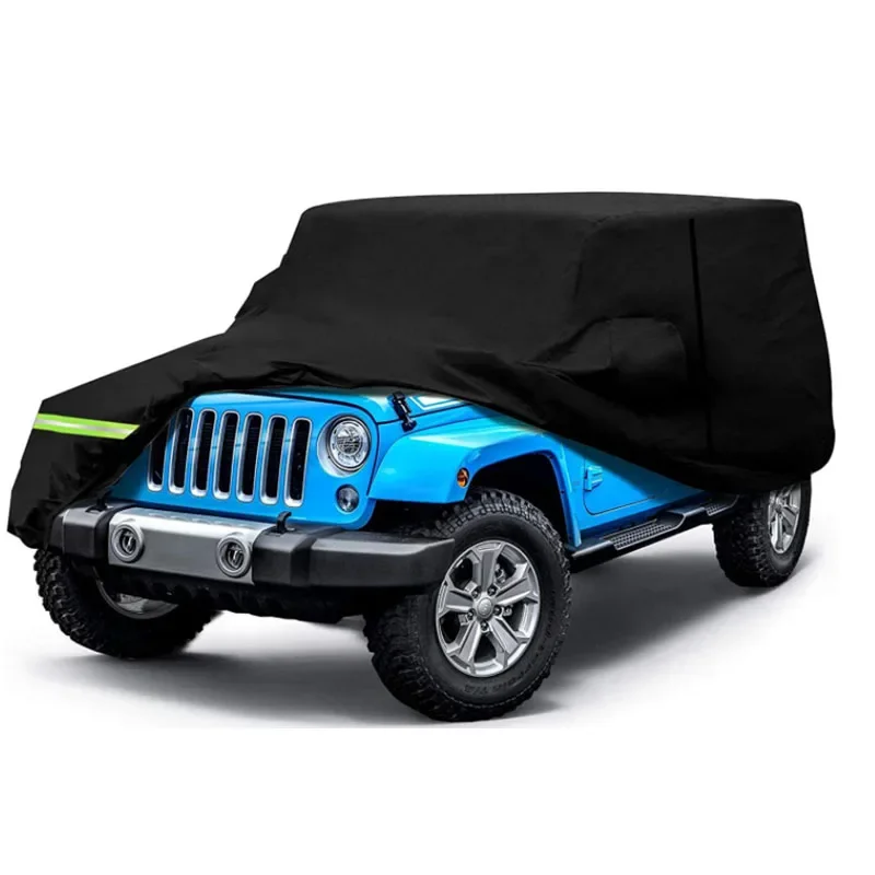 Housse de voiture extérieure imperméable 2/4 anti-poussière, protection UV 190T pour Jeep Wrangler JK JL YJ 1987- – Image 7