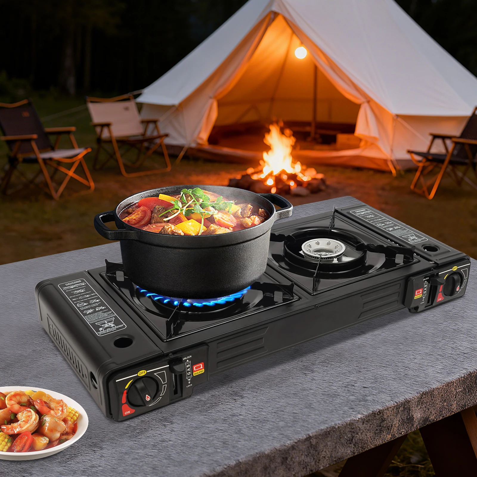 Réchaud de Camping Portable à 2 brûleurs – Image 10